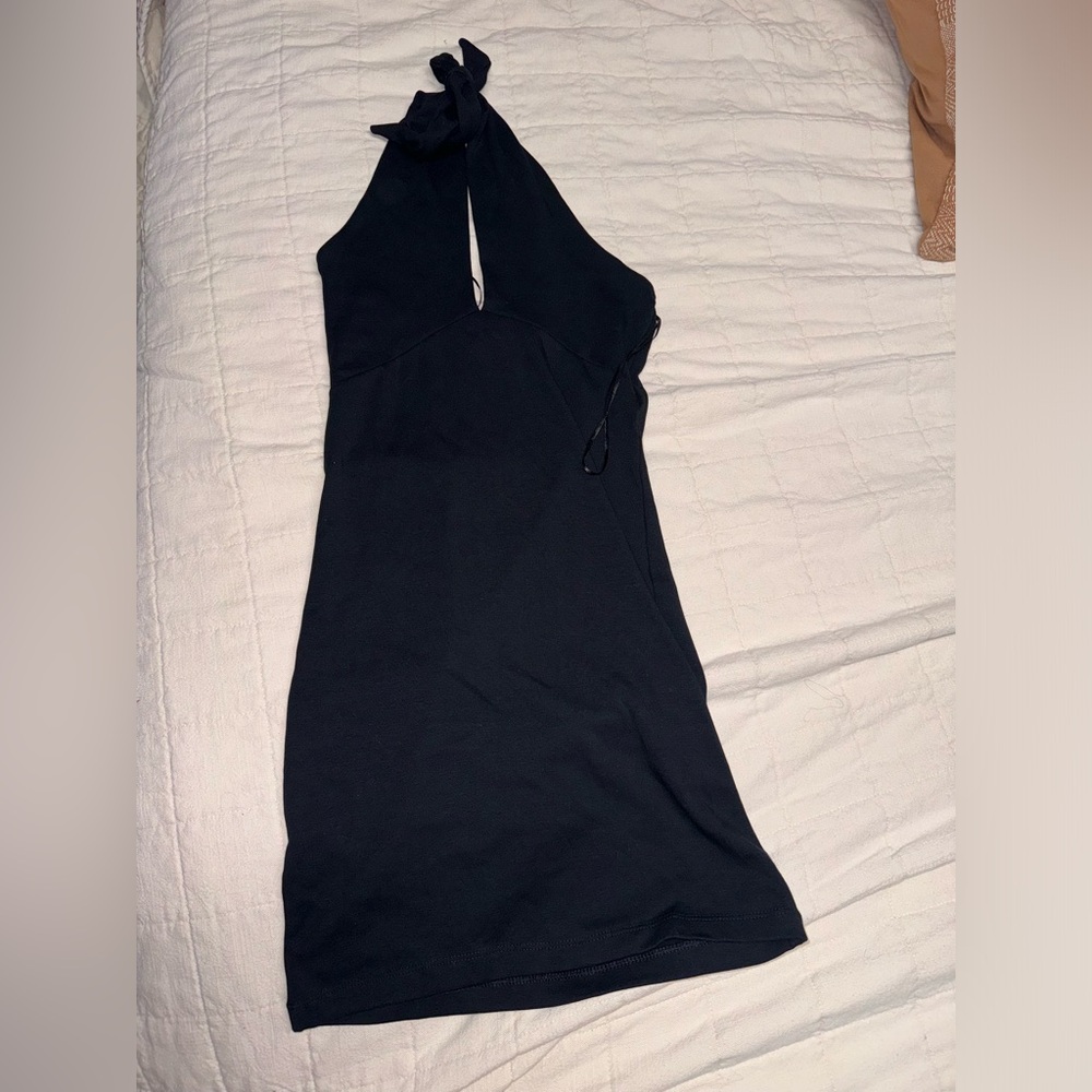 Zara halter mini black dress